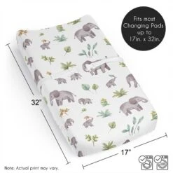 Sweet Jojo Designs Gender Neutral Unisex Changing Pad Sheet Watercolor Elephants Grey Green And Blue -Sweet Jojo Designs Shop GUEST 7132611e 5562 4b05 8eb3 50d447539360
