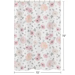 Sweet Jojo Designs Shower Curtain 72in.x72in. Watercolor Floral Pink And Grey -Sweet Jojo Designs Shop GUEST 7ad5824f 01c8 4726 8ee4 7ff90fa30ef4