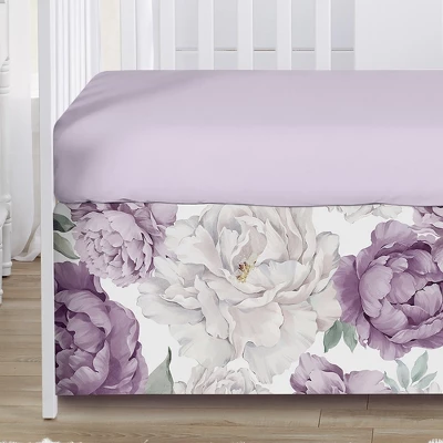 Sweet Jojo Designs Girl Baby Crib Bed Skirt Peony Floral Garden Purple And Ivory 4 Sweet Jojo Designs Girl Baby Crib Bed Skirt Peony Floral Garden Purple And Ivory - Image 2