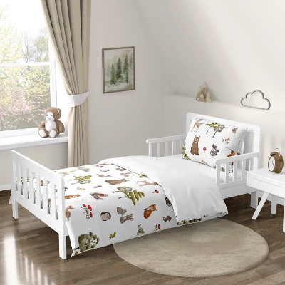 Sweet Jojo Designs Boy Girl Gender Neutral Unisex Toddler Bedding Set Watercolor Woodland Forest Animals Green Brown White 5pc 8 Sweet Jojo Designs Boy Girl Gender Neutral Unisex Toddler Bedding Set Watercolor Woodland Forest Animals Green Brown White 5pc - Image 6