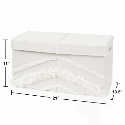 Sweet Jojo Designs Boy Or Girl Gender Neutral Unisex Fabric Storage Toy Bin Bohemian Fringe Ivory 4 Sweet Jojo Designs Boy Or Girl Gender Neutral Unisex Fabric Storage Toy Bin Bohemian Fringe Ivory - Image 2