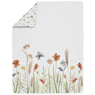 Sweet Jojo Designs Girl Toddler Bedding Set Watercolor Floral Garden Green Blue And Orange 5pc 5 Sweet Jojo Designs Girl Toddler Bedding Set Watercolor Floral Garden Green Blue And Orange 5pc - Image 3