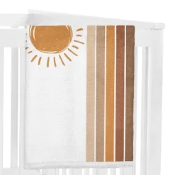 Sweet Jojo Designs Boy Or Girl Gender Neutral Unisex Milestone Swaddle Baby Blanket Boho Sun Orange And Taupe