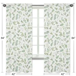Sweet Jojo Designs Window Curtain Panels 84in. Botanical Green And White -Sweet Jojo Designs Shop GUEST 876bbc8b 9d27 4f53 827a ba58415cd504