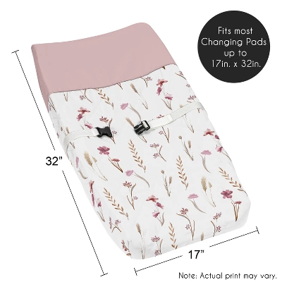 Sweet Jojo Designs Girl Changing Pad Cover Watercolor Floral Garden Rose Pink And Taupe 6 Sweet Jojo Designs Girl Changing Pad Cover Watercolor Floral Garden Rose Pink And Taupe - Image 4