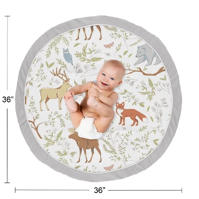Sweet Jojo Designs Boy Or Girl Gender Neutral Unisex Baby Tummy Time Playmat Woodland Toile Grey Green And Taupe 5 Sweet Jojo Designs Boy Or Girl Gender Neutral Unisex Baby Tummy Time Playmat Woodland Toile Grey Green And Taupe - Image 3