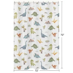 Sweet Jojo Designs Boy Shower Curtain 72in.x72in. Watercolor Dinosaur Dino Multicolor -Sweet Jojo Designs Shop GUEST 8d082a0c b9d8 40e2 9e3f 966033a5d360