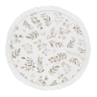 Sweet Jojo Designs Boy Girl Gender Neutral Unisex Baby Tummy Time Playmat Botanical Leaf Collection Taupe And White 6 Sweet Jojo Designs Boy Girl Gender Neutral Unisex Baby Tummy Time Playmat Botanical Leaf Collection Taupe And White - Image 4