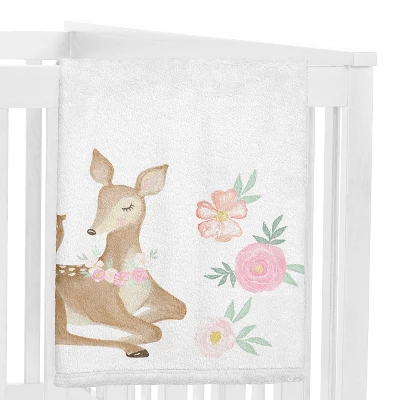 Sweet Jojo Designs Girl Milestone Swaddle Baby Blanket Deer Floral Pink Mint And White 3 Sweet Jojo Designs Girl Milestone Swaddle Baby Blanket Deer Floral Pink Mint And White