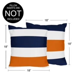 Sweet Jojo Designs Boy Girl Unisex/Gender Neutral Decorative Throw Pillow Covers 18in. (Pillow Inserts Not Included) Stripe Blue Orange And White 2pc -Sweet Jojo Designs Shop GUEST 8f7c7597 0180 4ee0 85eb e7ccc51a23a7