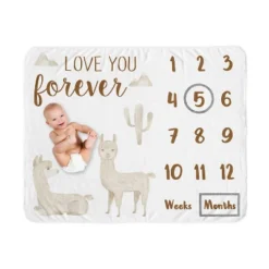 Sweet Jojo Designs Gender Neutral Baby Milestone Blanket Boho Llama Taupe And White -Sweet Jojo Designs Shop GUEST 939c4c58 6d7e 4168 ad8c ac972a240a7c