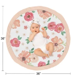 Sweet Jojo Designs Girl Baby Tummy Time Playmat Watercolor Floral Peach Green And White -Sweet Jojo Designs Shop GUEST 952f8f8b 2b32 49fe 8ba6 a5a178618fc2