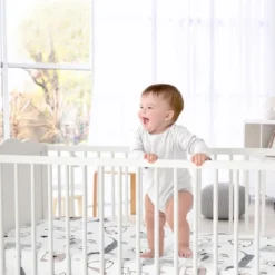 Sweet Jojo Designs Boy Baby Fitted Crib Sheet Cartoon Puppy White Taupe And Blue