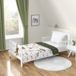 Sweet Jojo Designs Boy Girl Unisex Gender Neutral Toddler Weighted Blanket 5lbs. For Kids Jungle Multicolor