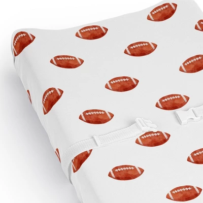 Sweet Jojo Designs Boy Changing Pad Sheet Football Brown And White 5 Sweet Jojo Designs Boy Changing Pad Sheet Football Brown And White - Image 3
