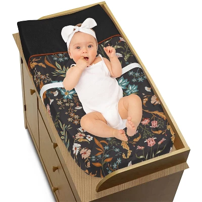 Sweet Jojo Designs Girl Changing Pad Cover Boho Floral Wildflower Black Orange And Blue 4 Sweet Jojo Designs Girl Changing Pad Cover Boho Floral Wildflower Black Orange And Blue - Image 2