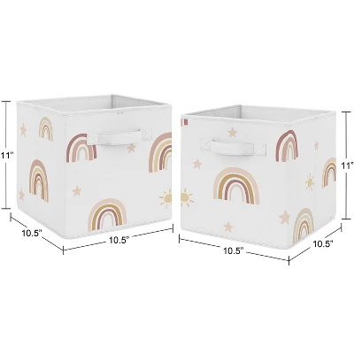 Sweet Jojo Designs Girl Fabric Storage Bins Set Boho Rainbow Collection 4 Sweet Jojo Designs Girl Fabric Storage Bins Set Boho Rainbow Collection - Image 2