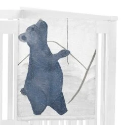 Sweet Jojo Designs Gender Neutral Baby Milestone Blanket Bear And Moon Blue Gold And White