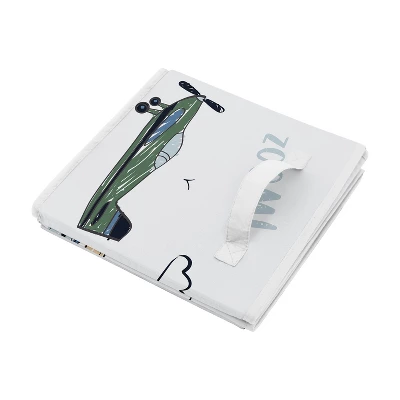 Sweet Jojo Designs Fabric Storage Bins Set Airplane Green And Blue 5 Sweet Jojo Designs Fabric Storage Bins Set Airplane Green And Blue - Image 3