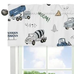 Sweet Jojo Designs Window Valance Treatment 54in. Construction Truck Green Blue And Grey -Sweet Jojo Designs Shop GUEST a63ba0a8 8dd1 4e3c 9ef4 3f932a203e81