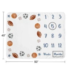 Sweet Jojo Designs Boy Baby Milestone Blanket Watercolor Sports Theme Blue Brown And Orange -Sweet Jojo Designs Shop GUEST a67ed2a5 4d9a 49e6 8ea9 30aae4b2097a