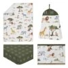 Sweet Jojo Designs Girl Baby Crib Bedding Set - Jungle Animals Collection 4pc
