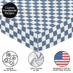 Sweet Jojo Designs Boy, Girl, Unisex/Gender Neutral Baby Fitted Crib Sheet Gingham Checkered Plaid Blue And White -Sweet Jojo Designs Shop GUEST b29b7797 782a 4862 a00c deb276330a12