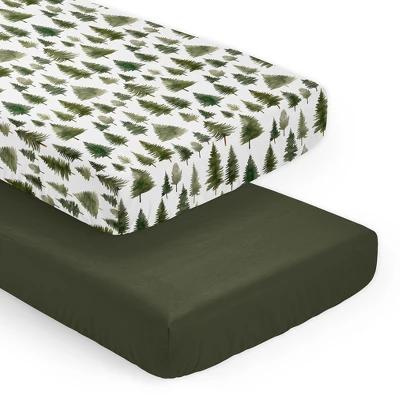 Sweet Jojo Designs Gender Neutral Unisex Fitted Crib Sheets Set Woodland Pine Tree Green And White 2pc 8 Sweet Jojo Designs Gender Neutral Unisex Fitted Crib Sheets Set Woodland Pine Tree Green And White 2pc - Image 6
