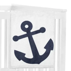 Sweet Jojo Designs Gender Neutral Baby Milestone Blanket Sailor Blue And White