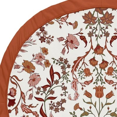 Sweet Jojo Designs Girl Baby Tummy Time Playmat Boho Floral Wildflower Orange And Ivory 4 Sweet Jojo Designs Girl Baby Tummy Time Playmat Boho Floral Wildflower Orange And Ivory - Image 2
