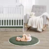 Sweet Jojo Designs Boy Or Girl Gender Neutral Unisex Baby Tummy Time Playmat Boho Fringe Green And White