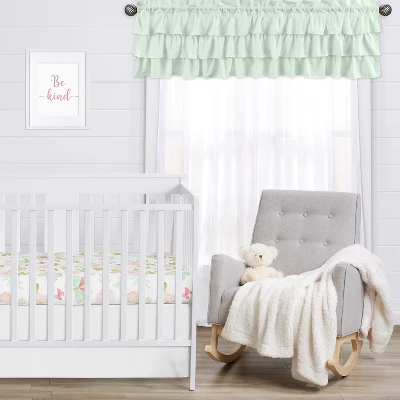 Sweet Jojo Designs Girl Window Valance Treatment 54in. Butterfly Floral Solid Green 4 Sweet Jojo Designs Girl Window Valance Treatment 54in. Butterfly Floral Solid Green - Image 2