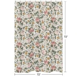 Sweet Jojo Designs Shower Curtain 72in.x72in. Vintage Floral Pink Green Yellow White -Sweet Jojo Designs Shop GUEST bd68b412 d4c1 4e16 bcae 1ad8c75ca1da