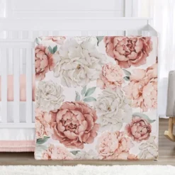 Sweet Jojo Designs Boy Or Girl Gender Neutral Unisex Baby Crib Bedding Set - Pink And Ivory Peony Floral Garden Collection 4pc -Sweet Jojo Designs Shop GUEST bd9b43c2 2d83 40f5 b1ec cc00e8fe4c0a