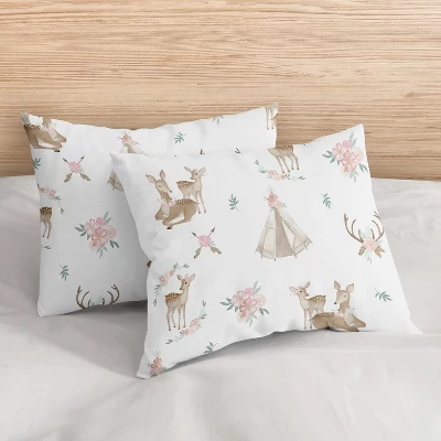 Sweet Jojo Designs Full/Queen Comforter Bedding Set Deer Floral White Taupe And Pink 3pc 6 Sweet Jojo Designs Full/Queen Comforter Bedding Set Deer Floral White Taupe And Pink 3pc - Image 4