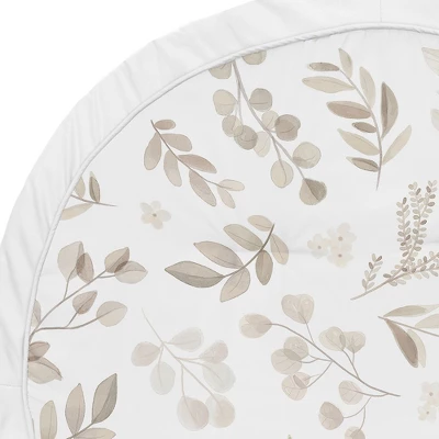 Sweet Jojo Designs Boy Girl Gender Neutral Unisex Baby Tummy Time Playmat Botanical Leaf Collection Taupe And White 4 Sweet Jojo Designs Boy Girl Gender Neutral Unisex Baby Tummy Time Playmat Botanical Leaf Collection Taupe And White - Image 2