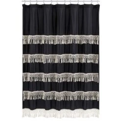 Sweet Jojo Designs Shower Curtain 72in.x72in. Boho Fringe Black And Ivory -Sweet Jojo Designs Shop GUEST be776958 24fe 4bf8 b234 1af10f91f496