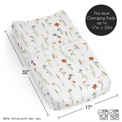 Sweet Jojo Designs Girl Changing Pad Sheet Watercolor Floral Garden Green Blue And Orange 7 Sweet Jojo Designs Girl Changing Pad Sheet Watercolor Floral Garden Green Blue And Orange - Image 5