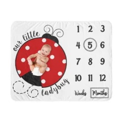 Sweet Jojo Designs Girl Baby Milestone Blanket Polka Dot Ladybug Red Black And White -Sweet Jojo Designs Shop GUEST c15f1b95 b760 420a 83d2 2a66484c71ce