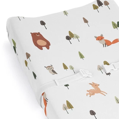 Sweet Jojo Designs Boy Girl Gender Neutral Unisex Changing Pad Sheet Woodland Animal Pals Green Beige And Orange 5 Sweet Jojo Designs Boy Girl Gender Neutral Unisex Changing Pad Sheet Woodland Animal Pals Green Beige And Orange - Image 3