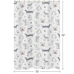 Sweet Jojo Designs Boy, Girl, Unisex/Gender Neutral Shower Curtain 72in.x72in. Cartoon Puppy Grey Taupe And Blue -Sweet Jojo Designs Shop GUEST c50b873b a885 4b85 8502 81c1f0d01a84