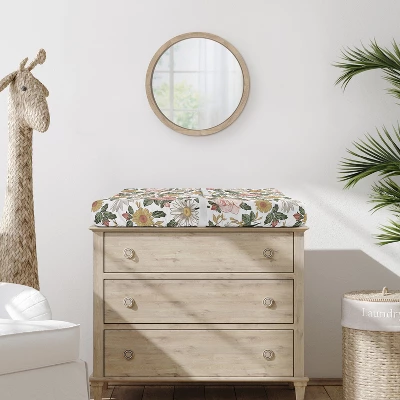 Sweet Jojo Designs Girl Changing Pad Sheet Vintage Floral Pink Yellow And Green 3 Sweet Jojo Designs Girl Changing Pad Sheet Vintage Floral Pink Yellow And Green