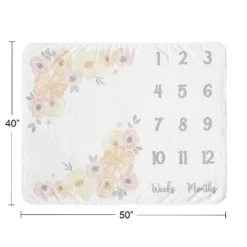 Sweet Jojo Designs Girl Baby Milestone Blanket Watercolor Floral Yellow And Pink -Sweet Jojo Designs Shop GUEST c66ae252 0f6b 4af3 ae4b 272e76555ee4