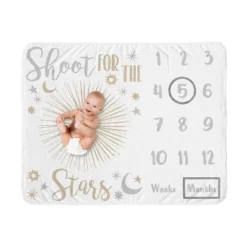 Sweet Jojo Designs Girl Baby Milestone Blanket Celestial Grey And Gold -Sweet Jojo Designs Shop GUEST cb0e53ef e159 44b6 b6c9 3c5e4678af43