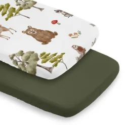 Sweet Jojo Designs Boy, Girl, Gender Neutral Baby Bassinet Fitted Sheets Set Watercolor Woodland Forest Animals Green Brown And Red 2pc -Sweet Jojo Designs Shop GUEST cd2ac9fa ab1f 49b4 92e8 7b201be0feef