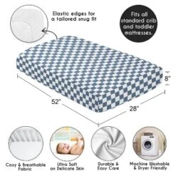 Sweet Jojo Designs Boy, Girl, Unisex/Gender Neutral Baby Fitted Crib Sheet Gingham Checkered Plaid Blue And White -Sweet Jojo Designs Shop GUEST cf66db5c e0b5 47c8 92d5 57410201f63f