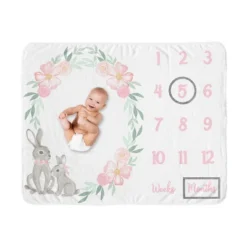 Sweet Jojo Designs Girl Baby Milestone Blanket Bunny Floral Pink Green And Grey -Sweet Jojo Designs Shop GUEST d5082684 f13c 47c1 a31a c306bf1d75d2