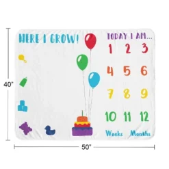 Sweet Jojo Designs Gender Neutral Unisex Baby Milestone Blanket Here I Grow Multicolor -Sweet Jojo Designs Shop GUEST d5e559bb 1eec 402a 8b4d c74379b16ebb