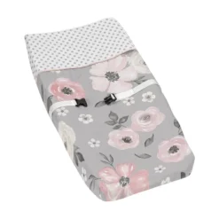 Sweet Jojo Designs Girl Changing Pad Cover Watercolor Floral Grey And Pink -Sweet Jojo Designs Shop GUEST dca25a1b 5d7a 4196 955f bb61280df015