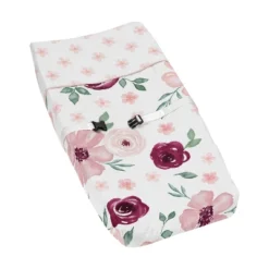 Sweet Jojo Designs Girl Changing Pad Cover Watercolor Floral Pink White And Green -Sweet Jojo Designs Shop GUEST de2b03b7 d8ec 4b09 b96f 029e6bfcef2f
